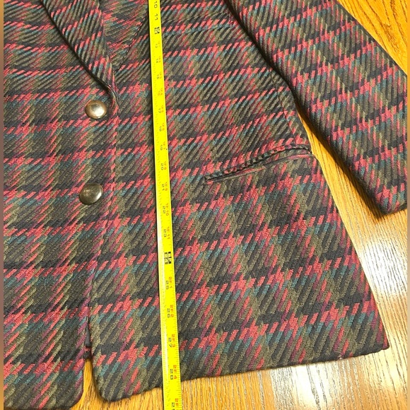 Vintage New Wool/Cashmere Plaid Blazer by Linda Allard Ellen Tracy Size 6P - Picture 8 of 9